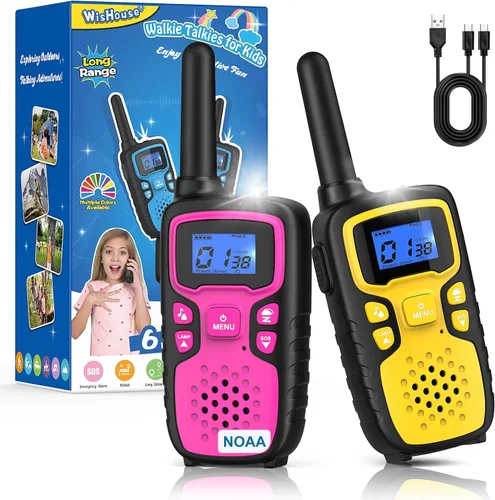 Miniatura 9 de Wishouse Walkie Talkies para niños recargables de largo alcance, regalo de cumpleaños de Navidad para niños de 4, 5, 6, 7, 8, 9 años