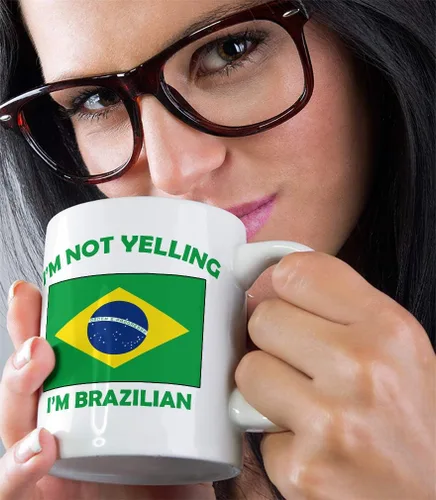 Miniatura 5 de Taza de té de cerámica con texto en inglés "I'M Not Yelling I Am Brazilian Brazil Brazil Brazilans Coffee Tea Cup Holiday Christmas Hanukkah Gift