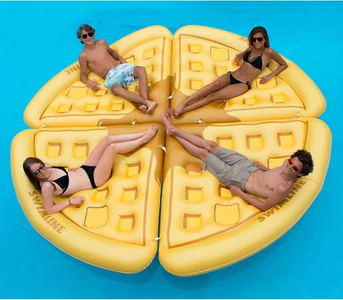 Miniatura 7 de Swimline Salón inflable de gofres para piscina, marrón, talla única