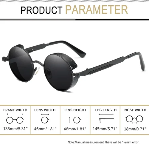 Miniatura 4 de Gafas de sol Joopin polarizadas, estilo Lennon, redondas, gafas de sol estilo hippy redondas para mujer y hombre