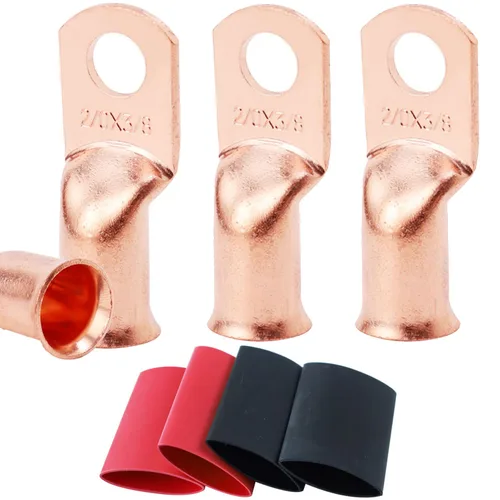Miniatura 12 de TKDMR - Kit de 264 piezas de extremos de cable de batería, 132 piezas de terminales de anillo de lengüetas de cable de cobre resistentes AWG 8 6 4 2