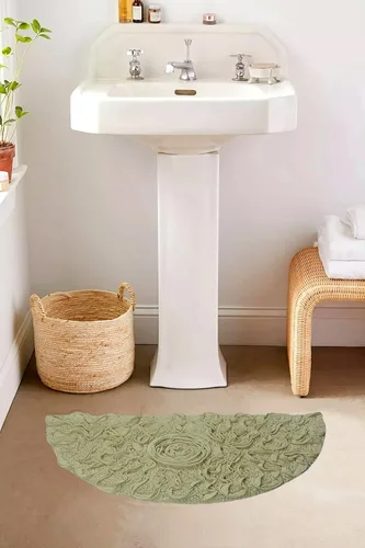 Miniatura 110 de Home Weavers Bell Flower Collection - Tapetes de baño copetudos 100 % algodón, extrasuaves y absorbentes, antideslizantes, lavables a máquina, lino