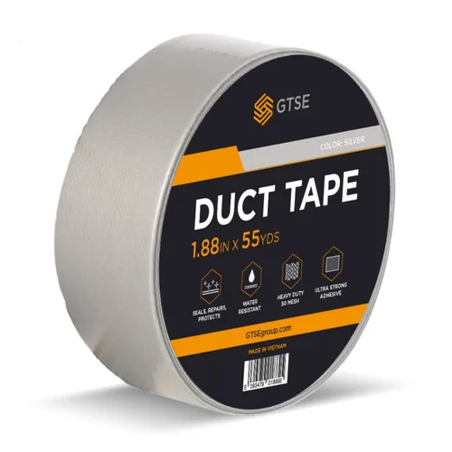 Cinta adhesiva plateada GTSE, 2 pulgadas x 55 yardas (164 pies), cinta de reparación resistente al agua para uso en interiores o exteriores, 1 rollo