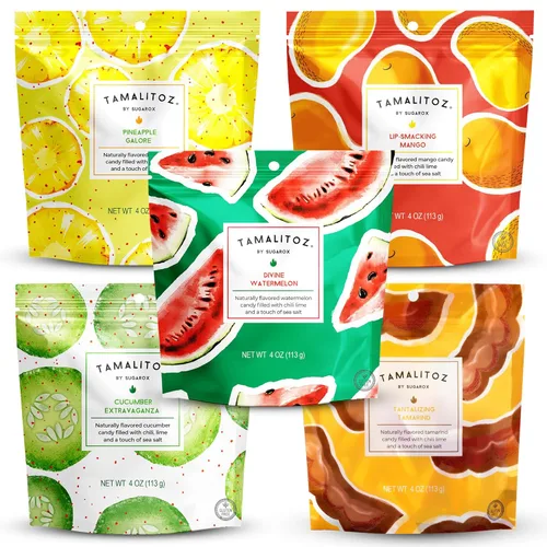 Miniatura 15 de Tamalitoz - Mango para masticar labios, caramelo duro mexicano de mango picante relleno de chile, lima y sal marina, caramelo de fruta hecho a mano