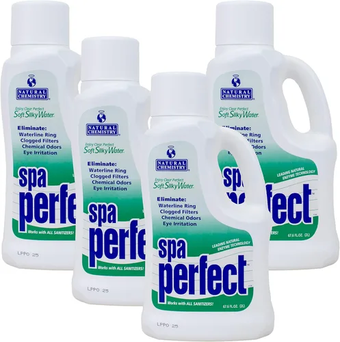 Miniatura 2 de Natural Chemistry Spa Perfect, 1 litro, hace que el agua se sienta suave y sedosa, elimina el anillo de la línea de flotación, los filtros