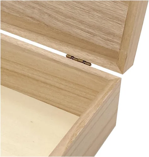 Miniatura 4 de Paquete de 6 cajas de madera sin terminar con tapa, caja de madera para proyectos de arte de bricolaje (8.3 x 6 x 2.7 pulgadas)
