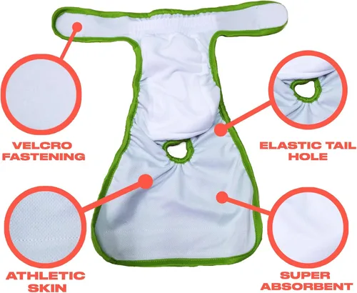 Miniatura 4 de PETTING IS CARING Pañales lavables y reutilizables para perros, pañales para perros hembras y machos, solución duradera lavable a máquina, para Nuevo