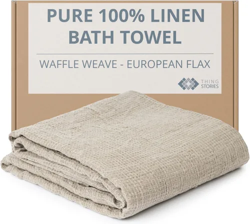 Miniatura 22 de Pure Linen - Juego de 2 toallas de baño pequeñas de 20 x 40 pulgadas de secado rápido para pieles sensibles, toallas finas para baño, toalla ligera