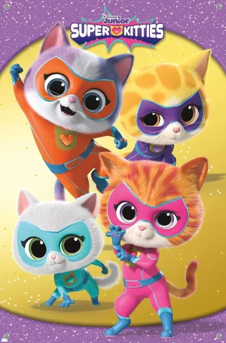 Miniatura 4 de Trends International Disney Junior Super Kitties - Póster de pared de grupo, 14.72 x 22.37 pulgadas, paquete de póster premium y alfiler