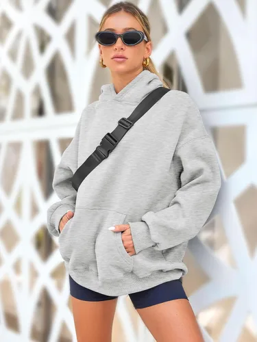 Miniatura 28 de AUTOMET Sudaderas de gran tamaño con capucha de forro polar para mujer, camisas de manga larga, sudaderas con bolsillo para otoño 2025
