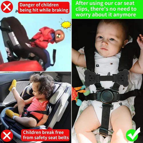 Miniatura 6 de Arnés de seguridad para bebé QOPAHI, con clip de pecho, correa anti escape, para evitar que los niños saquen sus brazos de sillas