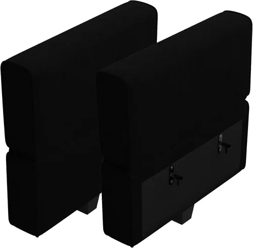 Miniatura 2 de Belffin Módulo de Reposabrazos y Respaldo Modular para Sofá Seccional Modular, Reposabrazos Lateral de Terciopelo, Color Negro