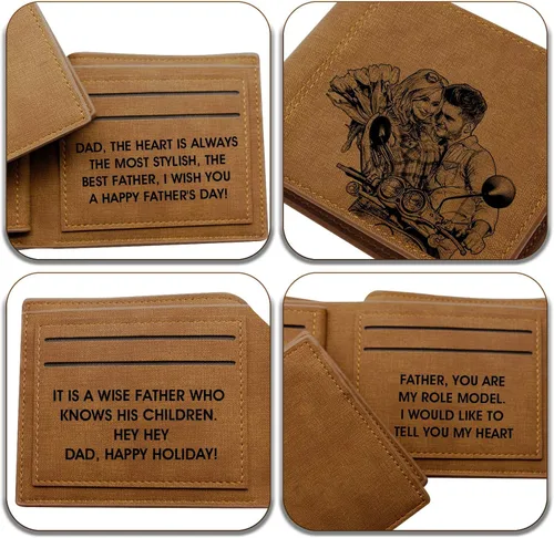 Miniatura 3 de Carteras de fotos personalizadas para hombresCartera grabada personalizadaRegalos personalizados para el padreMaridoHijo