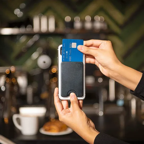 Miniatura 2 de PopSockets Billetera para teléfono, tarjetero para teléfono, billetera sin agarre, color negro