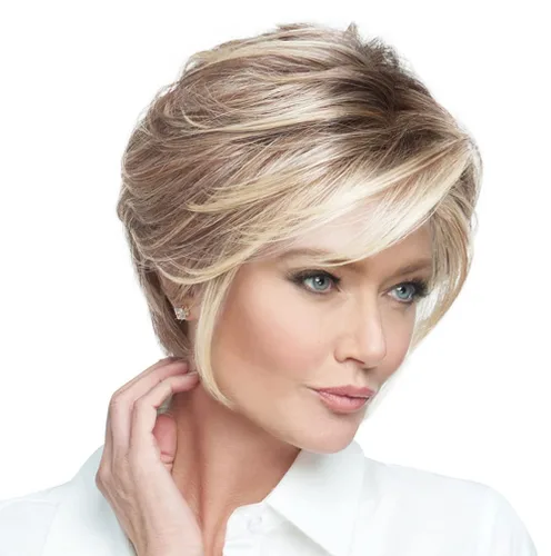 Miniatura 27 de Raquel Welch Go To Style - Peluca de pelo corto versátil y favorecedora de Hairuwear, gorra media, castaño iluminado por el sol RL10/12