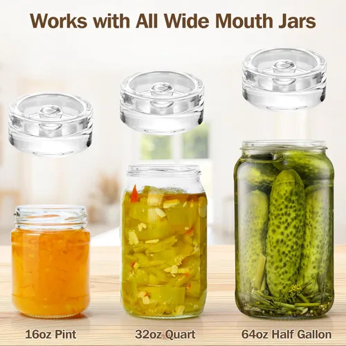 Miniatura 3 de Xileanalee Paquete de 4 vasos de fermentación para tarro de masón de boca ancha, mango de fácil agarre, pesas de fermentación para decapado, pesos