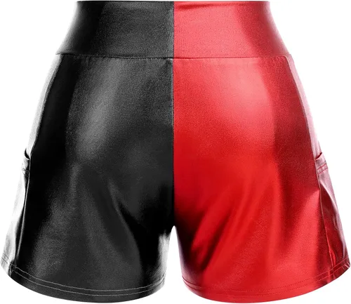 Miniatura 6 de Pantalones cortos de baile brillantes para mujer con frente en V cintura alta para yoga gimnasio fiesta de rave pantalones cortos con bolsillos