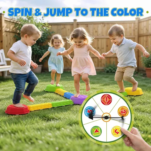 Miniatura 3 de Wee Wonders Piedras de equilibrio para niños, juguetes sensoriales antideslizantes para carreras de obstáculos para niños pequeños, piedras