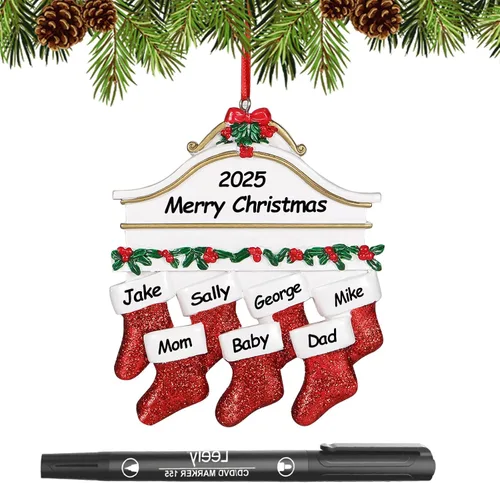 Miniatura 39 de Adornos de Navidad personalizados 2025, familia de 2, 3, 4, 5, 6, gnomo, adorno de Navidad personalizado con nombres, adornos familiares Gnomos