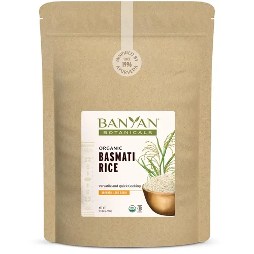 Miniatura 7 de Banyan Botanicals Arroz basmati blanco – Arroz basmati orgánico y puro para cocinar comidas saludables y hacer Kitchari – Con bolsa resellable