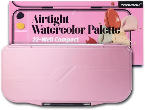 Miniatura 11 de Transon - Paleta de acuarela plegable con tapa de 18 cavidades, 2 áreas de mezcla y 1 bandeja de mezcla grande. También para paleta de pintura