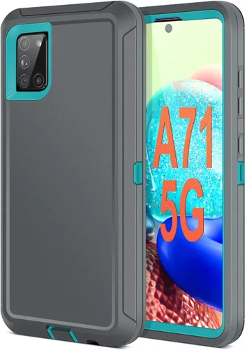 Miniatura 9 de Jelanry - Carcasa resistente para Samsung Galaxy A71 5G, color menta/blanco Dual-layer Shockproof Protective Hard Back Cover, anti-dust scratch