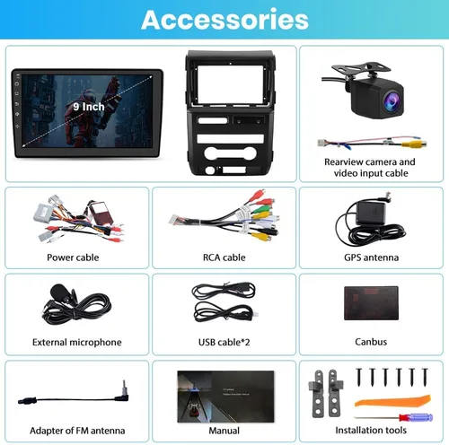 Miniatura 9 de Radio Android para Ford F150 2009-2012 0nly ajuste manual de CA, con pantalla táctil de 9 pulgadas, 2 GB+64 GB, compatible con Carplay, Android