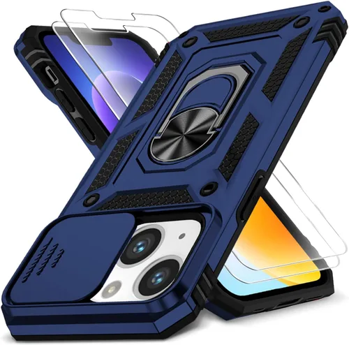Miniatura 59 de Funda HakkTaoo para iPhone 13/iPhone 14 de 6.1 Pulgadas con Funda Deslizante para Cámara + Protector de Pantalla (2 Paquetes), Funda Protectora a