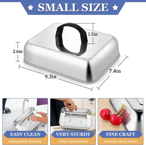 Miniatura 3 de Cúpula de fusión de queso rectangular, cubierta para untar de acero inoxidable HaSteeL para parrilla plana BBQ, vaporización, asado, cocinado