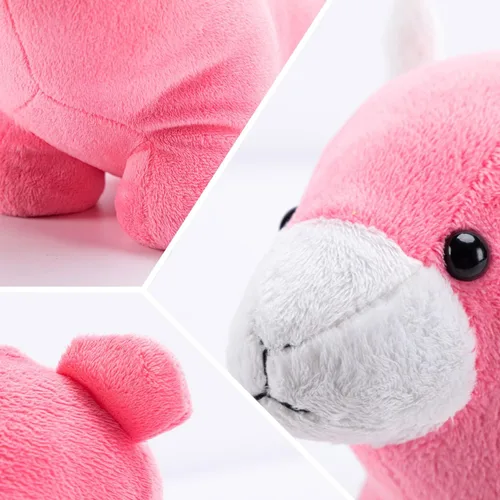 Miniatura 3 de SWISSELITE Bonito tope de puerta decorativo para el hogar y la oficina, diseño de animales compactos con tela suave Rosa alpaca