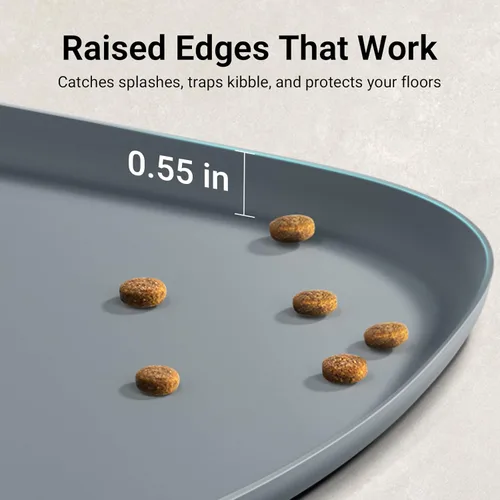 Miniatura 4 de DownyPaws Tapetes de Comida para Gatos para Pisos Impermeables, Tapete de Alimentación para Mascotas de Silicona Libre de BPA, Tapete Antideslizante