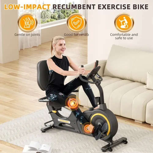Miniatura 2 de VANSWE Bicicleta estática reclinada, bicicletas estacionarias reclinadas para el hogar con capacidad de peso de 400 libras, bicicleta estática