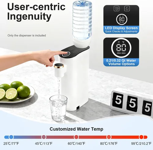 Miniatura 8 de Dispensador de agua caliente instantáneo, mini dispensador de agua caliente portátil de escritorio para viajes, máquina de agua mineral embotellada