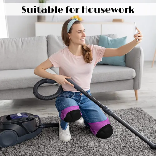 Miniatura 5 de Berlune 2 pares de rodilleras para limpieza de jardinería, rodilleras para hombres, trabajos de construcción con espuma gruesa, rodilleras