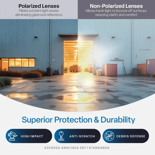 Miniatura 4 de Bullhead Safety Dorado - Lentes de seguridad con doble lente, ANSI Z87+, lentes de luz azul con protección contra la luz UV y revestimiento marco