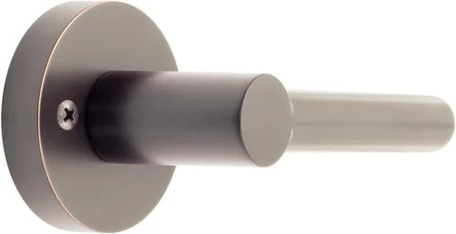 Miniatura 3 de Stone Harbor Hardware Zurich - Manija de puerta con roseta redonda, pestillo simulado (sin giro), color negro mate Mate negro