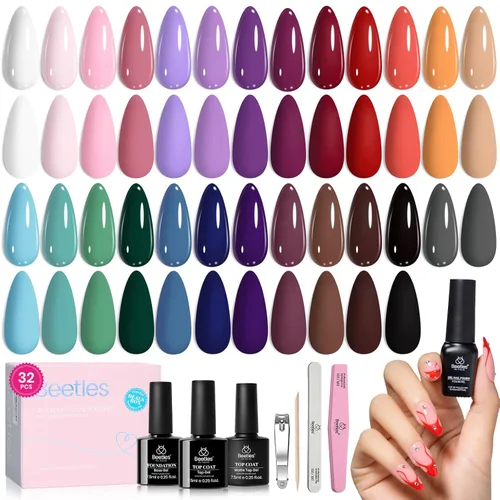 Miniatura 10 de beetles colección “Fantasyland” - Esmaltes en gel permanentes, de 20 colores, pastel, rosa brillante, morado, azul marino, verde y con brillantina