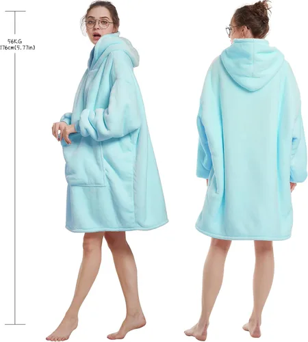 Miniatura 3 de Aemilas Wearable Blanket Hoodie - Warm Sherpa Blanket Sweatshirt as Gifts for Adult Women Mom Men, One Size Fits All
