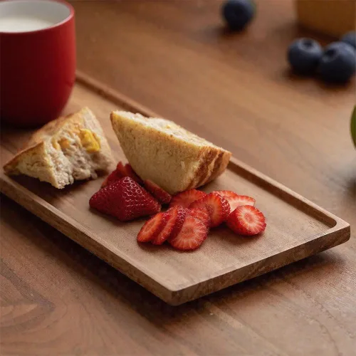 Miniatura 6 de Platos y bandejas de madera maciza de 13.8 pulgadas de madera de acacia natural para charcutería, tabla de quesos (3)