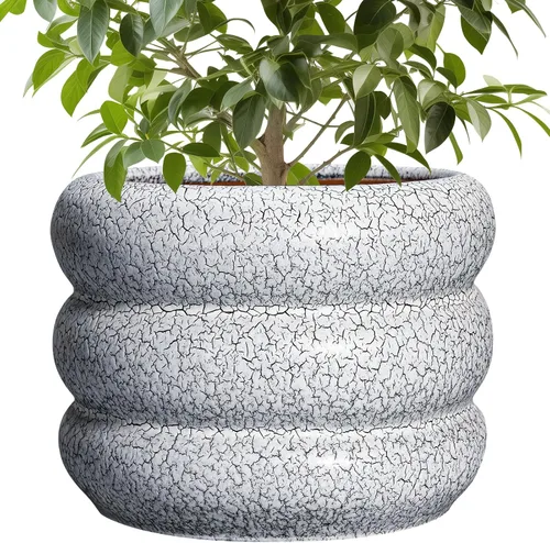 Miniatura 27 de Maceta de cerámica SQOWL para plantas de 8 pulgadas - Maceta de interior con orificio de drenaje para plantas de exterior, maceta floral moderna