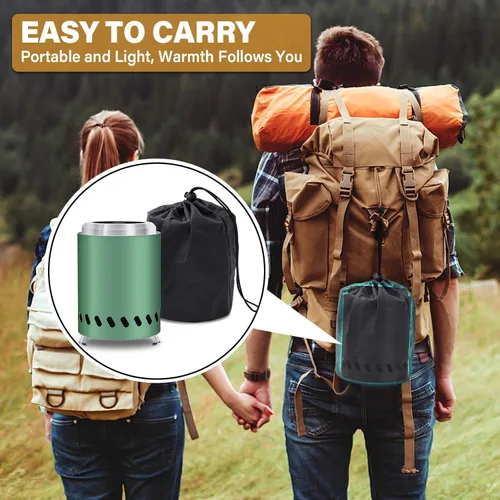 Miniatura 5 de HGD Fogata sin humo de 8.0 x 5.5 pulgadas, hoguera de acero inoxidable, hoguera sin humo para exteriores con bolsa de transporte para campamento