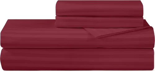 Miniatura 37 de Royale Linens - Juego de sábanas de 400 hilos, 100 % algodón cultivado en EE. UU., 4 piezas, sábana de satén, tamaño Queen - 1 sábana bajera, 1