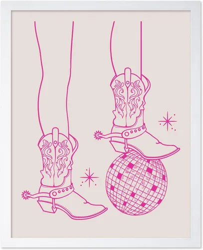 Miniatura 32 de Poster Master Póster retro de vaquera rosa con texto en inglés "Raise Hell", diseño de pared occidental, regalo para hombres y mujeres, decoración