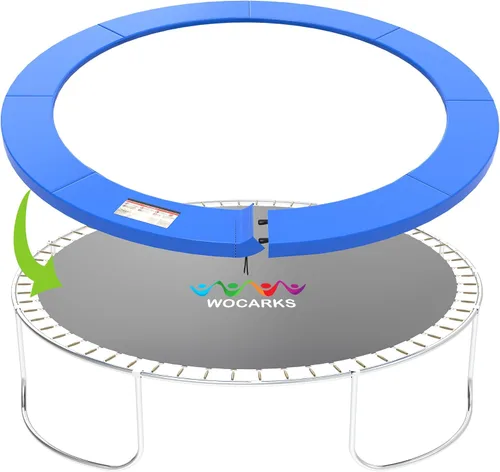 Almohadilla para Trampolín, 10ft 12ft 14ft 15ft 16ft Almohadilla de Seguridad de Repuesto para Trampolín, Impermeable y Resistente al Desgarro Azul