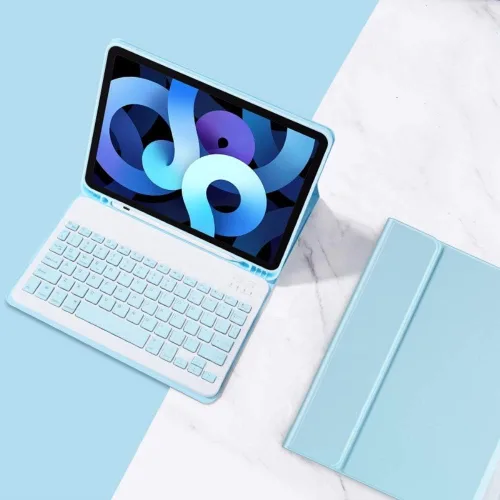 Miniatura 2 de Teclado a color para Samsung Galaxy Tab A8 de 10.5 pulgadas 2022 (SM-X200/X205/X207) Funda de teclado con Bluetooth desmontable extraíble (azul)