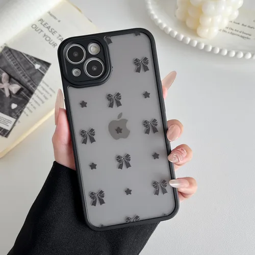 Miniatura 10 de XIZYO Funda para iPhone 13, diseño de rosas florales para mujeres y niñas, patrón estético, delgada, de poliuretano termoplástico, a prueba de Negro