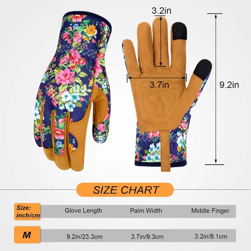 Miniatura 2 de Guantes de Jardinería de Cuero MERTURN para Mujeres, Guantes de Jardín a Prueba de Espinas, Guantes de Trabajo Compatibles con Pantalla Táctil
