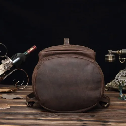 Miniatura 7 de Mochilas retro para laptop, mochilas clásicas de cuero vintage de 15.6 pulgadas, mochilas de cuero para laptop de gran capacidad, mochila de viaje