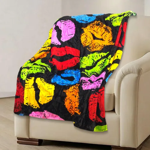 Miniatura 11 de Infinity Republic Manta de neón de teñido anudado de 50 x 60 pulgadas, perfecta para la temporada de acurrucarse para dormitorio, sala de estar