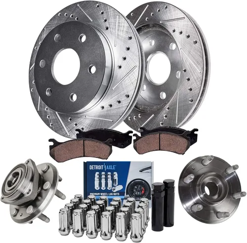 Miniatura 73 de Detroit Axle - 4 rotores de freno para Chevrolet Cruze Volt Orlando Verano, rotores de freno de disco perforados y ranurados de repuesto : rotor